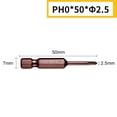 thumbnail image 1 of Lefu 50mm 1/4inch Hex Shank Screwdriver Bit Electric Impact Drill PH00 PH0 PH1 PH2, 1 of 5