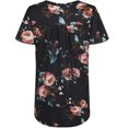 thumbnail image 4 of T-Shirt Imprimé pour Femmes Grande Taille à Boutons, Manches Courtes, Col en V, 4 of 6