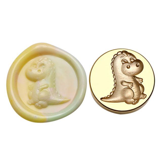 -shaped Stamp Head 3D Relief Copper Head for Wedding Card (Triceratops)