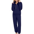 thumbnail image 1 of Timegard 2pc Sweatsuits for Women Outfits Half Zipper V Neck Long Sleeve Sweatshirt Cinch Bottom Sweatpants Workout Sets, 1 of 5