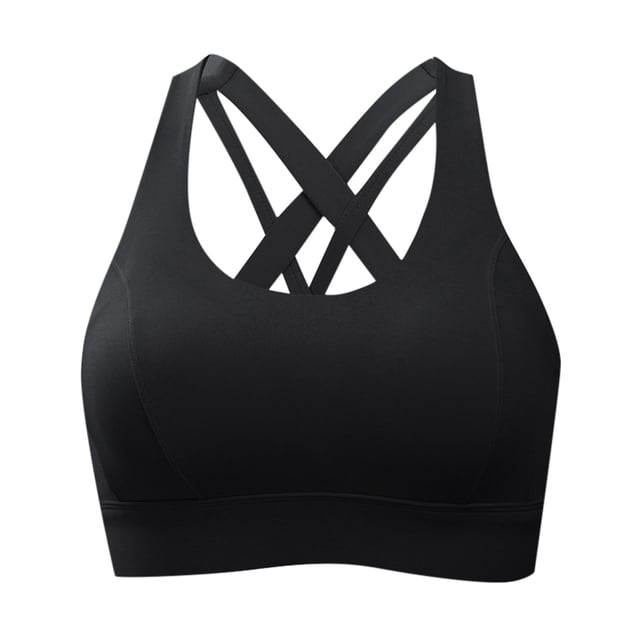 FhsagQ Bra Womens Bras Plus Size Set Women's Color Block Wireless Sports Bra with Fixed Cups Back Design for Chest Support and Side Control Bras for Women Set with Robe Bras for Women Dress Black M