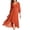 Orange, variant on Cocktail Dresses for Women Wedding Guest Chiffon Zipper Pleated A-Line Mid Length Wedding Dress with Long Sleeve And V-Neck Dress