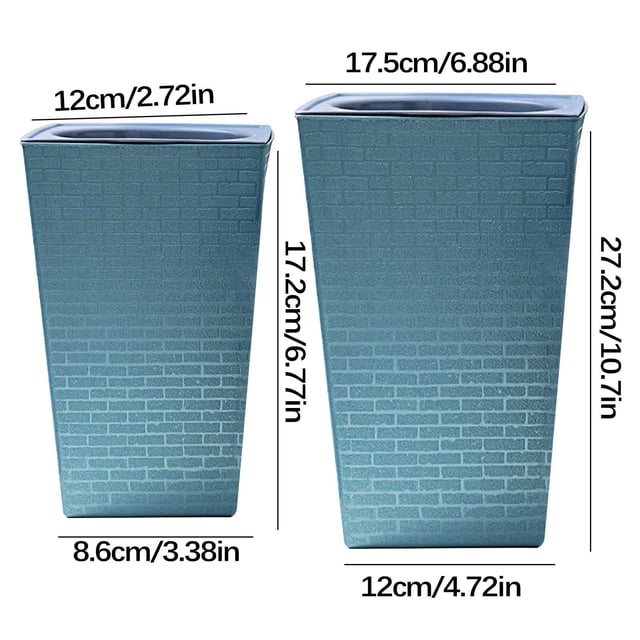 Vaidha Plastic High End Multi Color Water Storage Lazy Flower Pot Brick Pattern Imitation Metal Plastic Flower