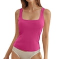 thumbnail image 1 of Hiiyo Camisole Ajustée à Encolure Carrée pour Femme, Haut d'Été Décontracté Sans Manches, Tailles M, 1 of 4