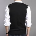 thumbnail image 3 of EGNMCR Chandail pour Homme Homme Décontracté Tricoté Coton Col en V Gilet Chandail Sans Manches Hauts Blouse, 3 of 5