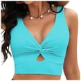 thumbnail image 2 of Bikini Swimsuit For Women Cropped Tankini Beach Padded Knot Cut Out Adjustable Tank Swimwear, 2 of 4