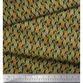thumbnail image 3 of Soimoi Rayon Fabric Leaves Small Printed Craft Fabric by The Yard 42 Inch Wide, 3 of 3