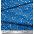 thumbnail image 3 of Soimoi Blue Silk Fabric Toucan Bird Decor Fabric Printed Yard 44 Inch Wide, 3 of 3