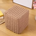 thumbnail image 3 of kurtrusly Stretch Ottoman Cover Ottoman Protector for Room Gray Living Light Light Coffee 25~33cm, 3 of 6