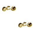thumbnail image 3 of Transemion Round Men Cufflinks Cuff Button Covers 2 Suit Gift Business Pieces Men Gold 15mm Diameter 2Set, 3 of 6