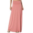 thumbnail image 1 of Jupe Longue Maxi Décontractée en Jersey Drapé pour Femmes Taille Pliable, 1 of 7