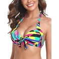 thumbnail image 3 of RELLECIGA Women's Push Up Bikini Top Knot Front Underwire Bathing Suit, 3 of 6