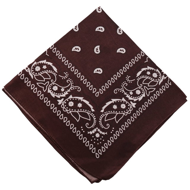 Meitianfacai Paisley Bandanas Multi Colored Set Cowboy Bandana Head Scarf Double Sided, Coffee
