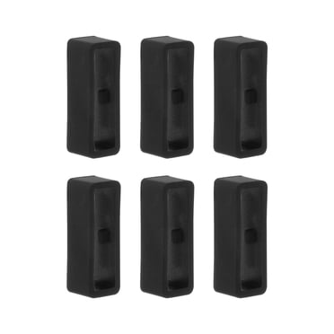 Unique Bargains 6pack Watch Strap Loop Fastener Rings 20mm Rubber Watch Holder Keeper Black