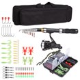 thumbnail image 2 of Fishing Lixada Fishing Rod Reel Combo Full Kit with 2.1m 2. Telescopic Fishing Rods 2PCS Spinning Reels Set with Hooks Soft Lures Barrel Swivels Storage Bag, 2 of 7