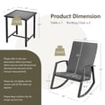 thumbnail image 4 of Costway 3PCS Patio Rattan Rocking Chair Table Furniture Set Yard Cushion Gray, 4 of 10
