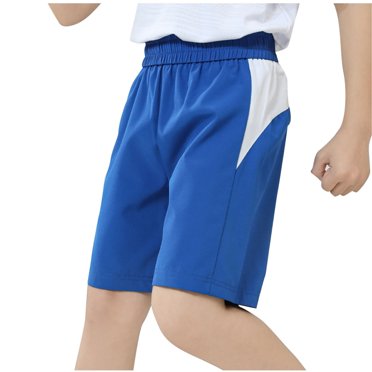 Toddler Boys Shorts Color Block Elastic Waist School Uniform Jogger Shorts Summer Shorts Blue 7-8 Years