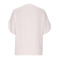thumbnail image 4 of AherBiu Hauts pour Femmes Robe Décontractée Col en V Manches Courtes Été Couleur Unie Coupe Ample Blouse Confortable Hauts, 4 of 5