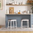 thumbnail image 2 of Costway 2 PCS 24" Counter Height Bar Stools Backless Bar Stools with Faux Leather Cover White&Gray, 2 of 8