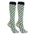 thumbnail image 2 of Chaussettes de Compression 20-30 mmHg Longueur Genou Chaussettes de Cyclisme Unisexes Bas de Sport pour Femmes Unisexes Randonnée Course Cyclisme, Gris Noir, Carreaux, L/TG, 2 of 7