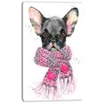 thumbnail image 2 of Chiot Mignon avec Châle Rose - Art Mural sur Toile, 2 of 3