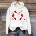 thumbnail image 2 of WEAIXIMIUNG Sweat à Rayures pour Femmes Automne et Hiver 2025 Tendance avec Capuche et Imprimé Lettre, 2 of 4