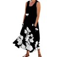 thumbnail image 1 of TJAZFJPA Robes Grande Taille Mode pour Femmes Col Rond Décontracté Imprimé Pissenlit 3D Sans Poignets Poche Longue Robe Débardeur Robe Décontractée Robe Blanche Robes de Maternité Séance Photo Robe Raiponce, 1 of 6