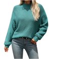 thumbnail image 1 of Timegard Womens Tops Turlteneck Long Sleeve Pullover Fall Winter Casual Solid Color Loose Blouse Tops, 1 of 2