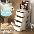 thumbnail image 4 of Qaba 4 Tier Kids Toy Organizer with 4 Plastic Storage Bins, Cream White, 4 of 10