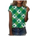 thumbnail image 1 of Birdeem Femmes Décontracté Jour de la Saint-Patrick Imprimé Manches Courtes Col Rond Chandail Blouse T-Shirt Hauts, 1 of 6