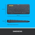 thumbnail image 3 of Logitech Clavier Bluetooth Sans Fil K380, Connexion Simultanée à Trois Appareils, Design Fin et Léger, Autonomie de 2 Ans - Gris foncé, 3 of 8