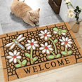 thumbnail image 4 of Tropical Coir Door Mat Door Mat Runner Door Rugs for Outdoor Entryway Funny Welcome Mat Outdoor Welcome Mats for Front Door Outdoor Entry Welcome, 16x24 Inch Dragonflies and Flowers, 4 of 5