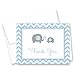 thumbnail image 3 of MyExpression.com 50 Cnt Grey Blue Chevron Elephant Baby Shower Thank You Cards, 3 of 4