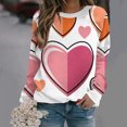 thumbnail image 2 of VALMASS Chandails en Molleton de la Saint-Valentin pour Femmes Manches Longues Col Rond Décontracté Mode Ample Blouses (TG, Blanc-D), 2 of 4