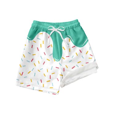 JTieacloth Boys Swim Trunks Double Layer With Drawstring Ice Print Comfortable Beach Swimwear For Kids Youth Active Swimming Surfing,Sizes 14-16 Years