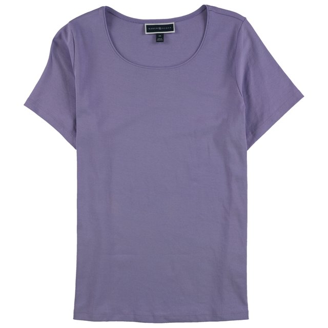 Karen Scott T-Shirt Basique Uni pour Femmes, Violet, Grande Taille, 2X
