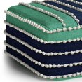 thumbnail image 3 of Simpli Home Garbo Boho Pouf Carré Tissé en Aqua, Marine et Blanc, 3 of 7
