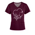 thumbnail image 4 of SuoKom Sarraus pour Femmes Vêtements de Travail Haut à Col en V Doux Extensible Manches Courtes T-Shirts Graphiques pour Femmes Hauts pour Femmes, 4 of 4