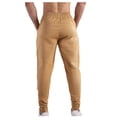 thumbnail image 3 of Amzcrzy Cargo Pants for Men Men's Fashion Casual Solid Color Pockets Elastic Rope Waist Casual Cargo Pants Men's Pants Men's Cargo Pants Pants for Men Men's Clothing Slacks for Men, 3 of 4