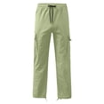 thumbnail image 4 of RKSTN Cargo Pants for Men Drawstring Solid Color Casual Multiple Pockets Trousers Outdoor Fitness Pants with Pockets, 4 of 4