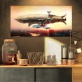 thumbnail image 1 of Design Art - Dirigible Balloon in Sky over City, 1 of 1