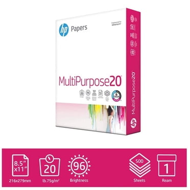 HP Multipurpose20 Printer Paper, 8.5" x 11", 20 lb, 96 Bright, 500 Sheets per package