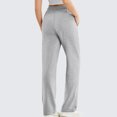 thumbnail image 3 of Womens Sweat Pants, Fashion Casual Solid Color Waist Sweatpants with Side Pockets, 3 of 7