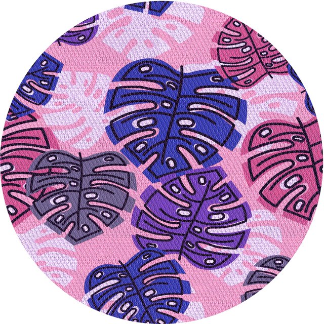 Ahgly Company Tapis d'Intérieur Ronds Transitionnels Lavables à la Machine, Violet Vif, 6 Pieds Rond