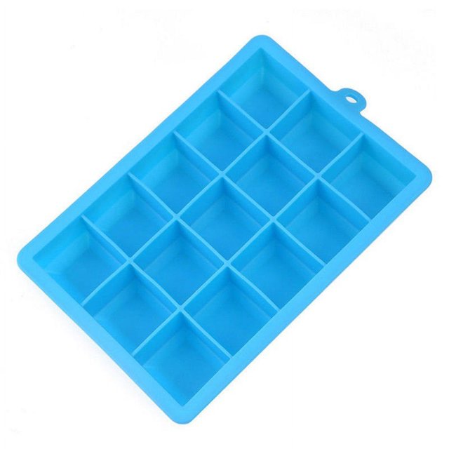Ice Cube Mold Silicone Large Ice Cube Mold 15-Grid Mould Tray Maker Rectangle Kitchen Bar Tool