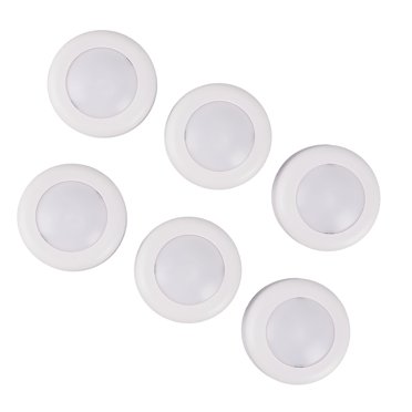 Led Puck Light 6PCS LED Puck Lights With Remote Control Dimmable Circular Lamp For Under Cabinet Closet Counter Lighting White