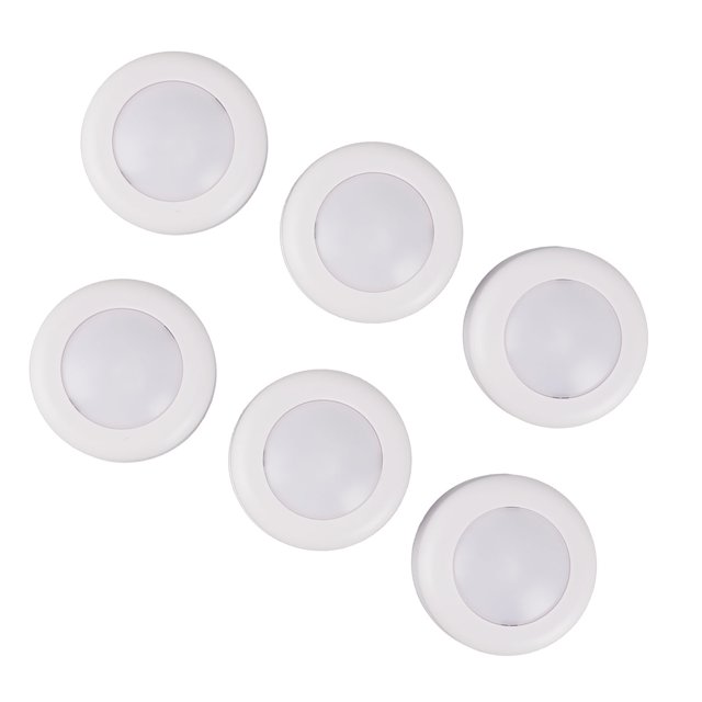 Led Puck Light 6PCS LED Puck Lights With Remote Control Dimmable Circular Lamp For Under Cabinet Closet Counter Lighting White