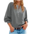 thumbnail image 1 of Longs Chandails pour Femmes Mode pour Femmes Col Rond à Boutons Manches Longues Hauts Unis Chandail à Enfiler Chandail Tendance et Confortable Vêtements d'Hiver Chandails d'Hiver pour Femmes, 1 of 8