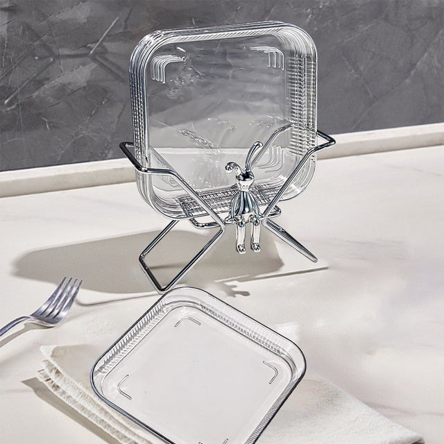 Antqov Six-piece Set Fruit Plates Cake Plates Household Dining Table Garbage Plates Spit Bones Plates Suitable for Restaurant Kitchen, Plastics Plates