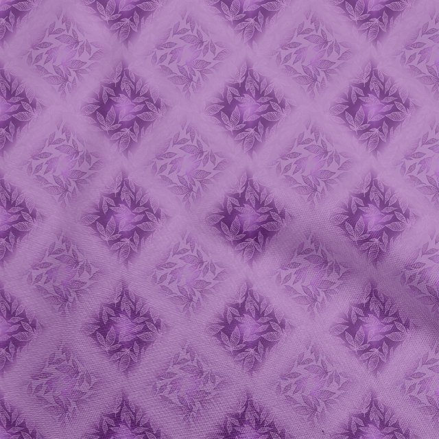 oneOone Rayon Purple Fabric Leaves Craft Projects Decor Fabric Printed By The Yard 56 Inch Wide